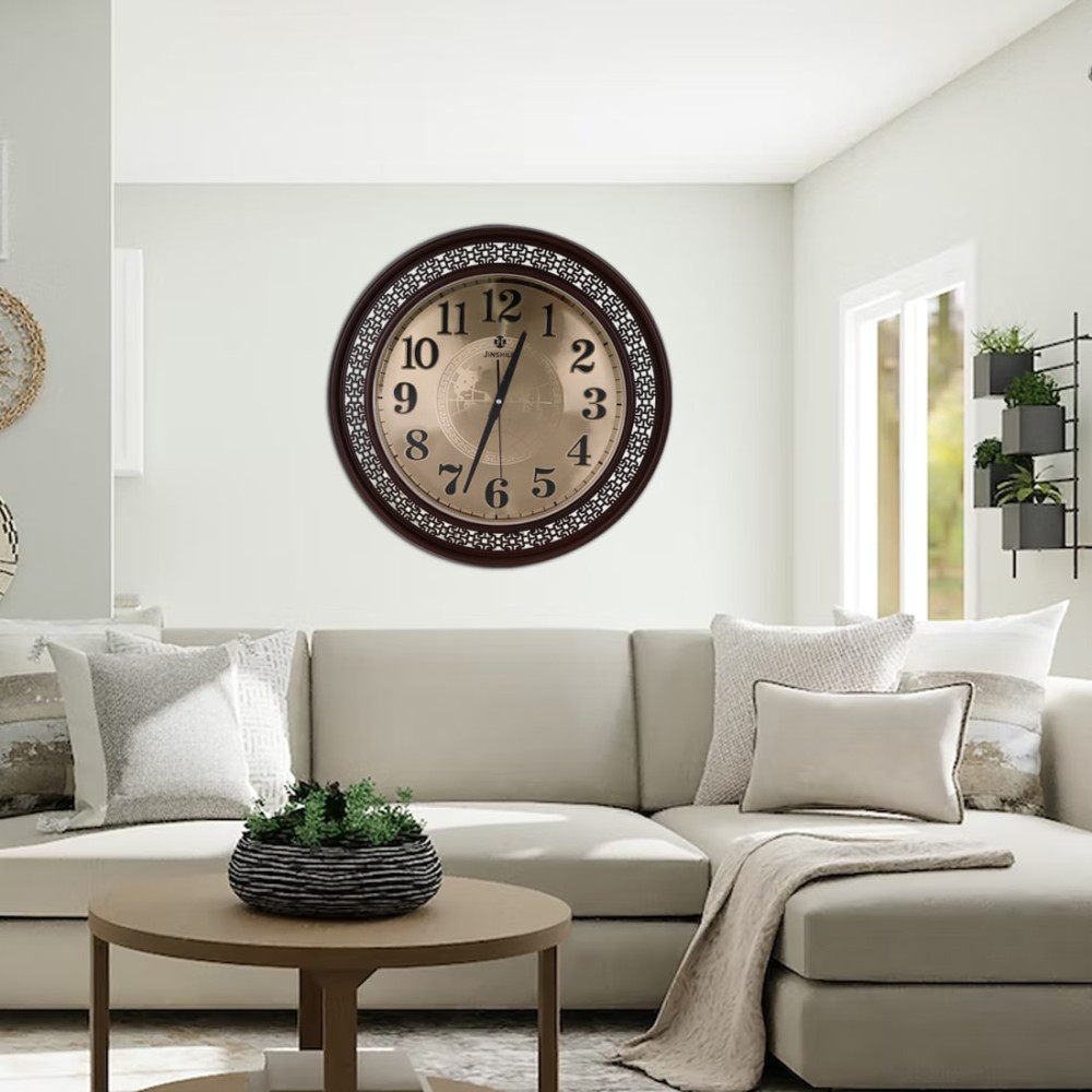 ساعة حائط دائرية بلاستيك، تعمل بالبطارية  SL102903