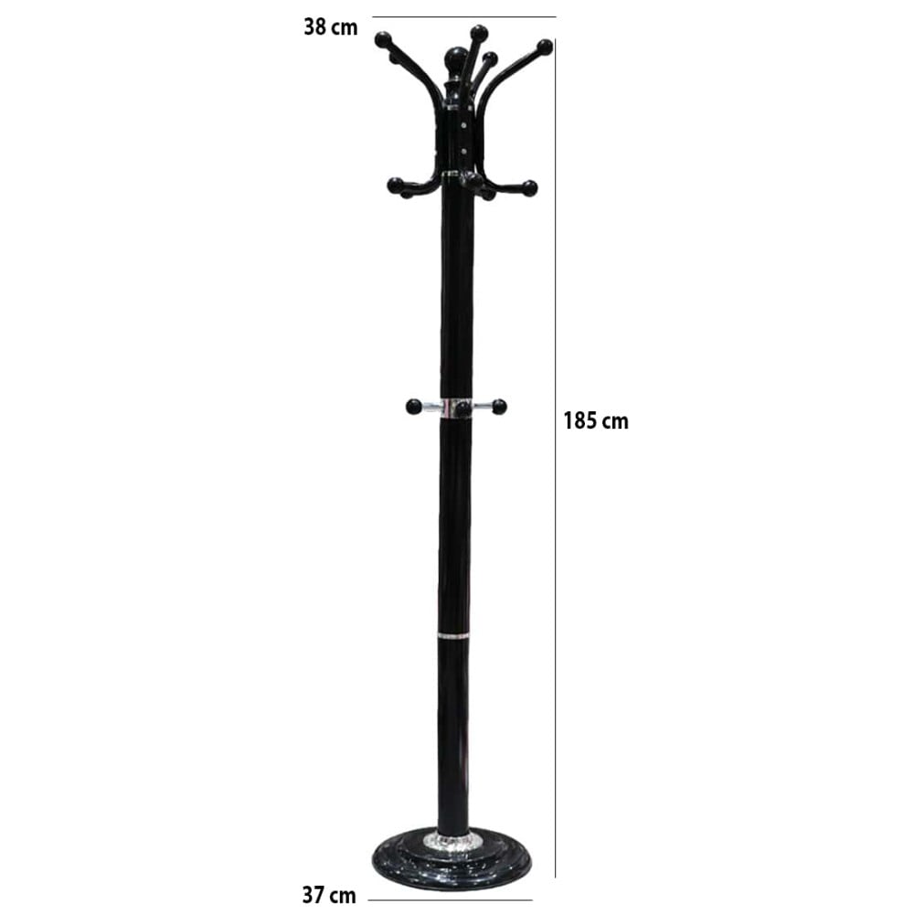 Metal Coat Rack Stand with Stone Base Free Standing Tree with 12