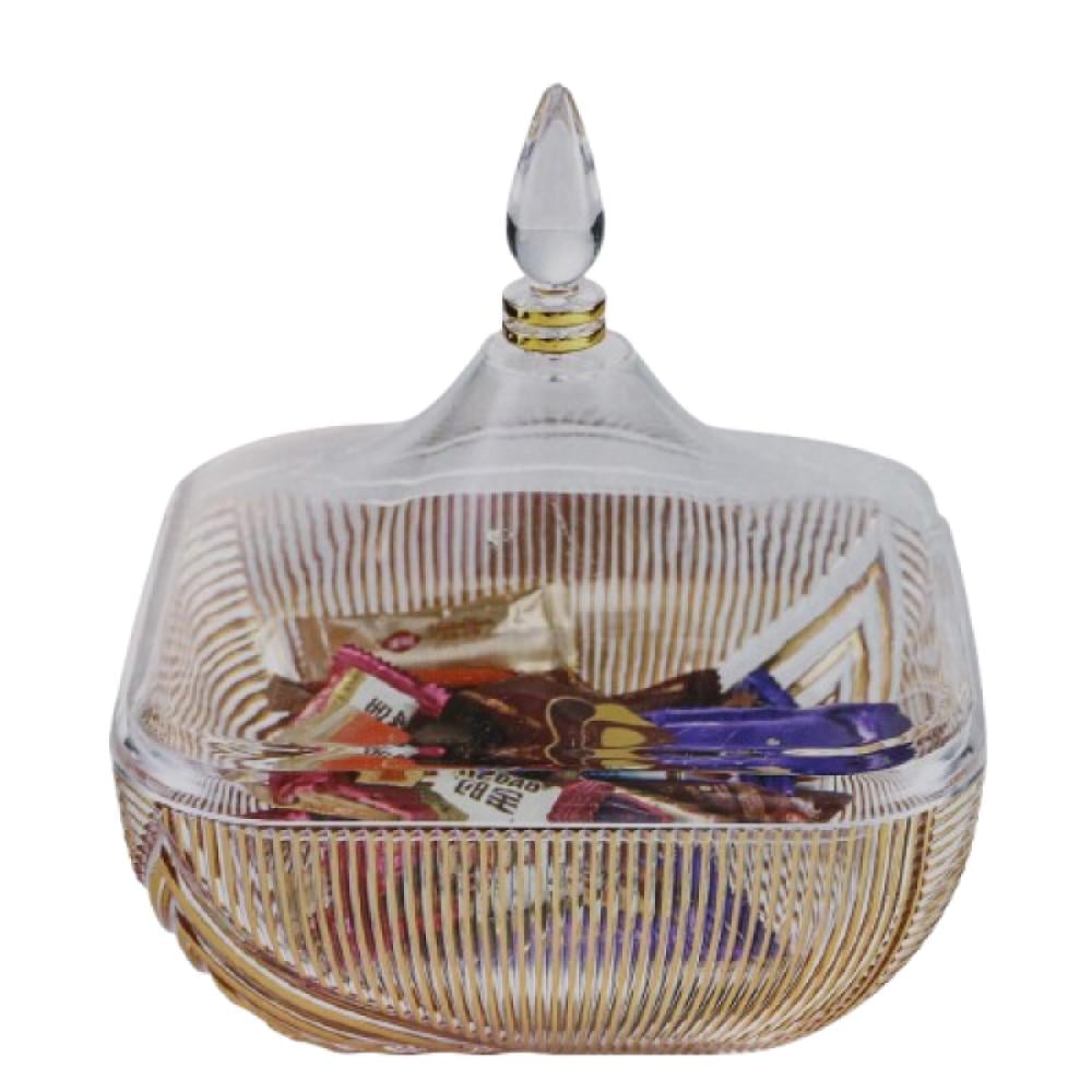 Acrylic Sweets Box With A Clear Square Gilded Lid