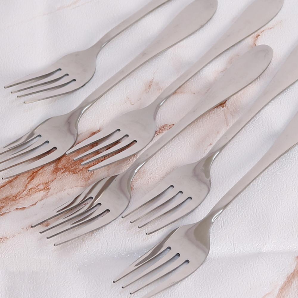 شوكة طعام استيل فضي 6ح