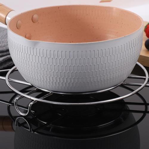 قاعدة تسخين حديد مدورة لون فضي 18CM