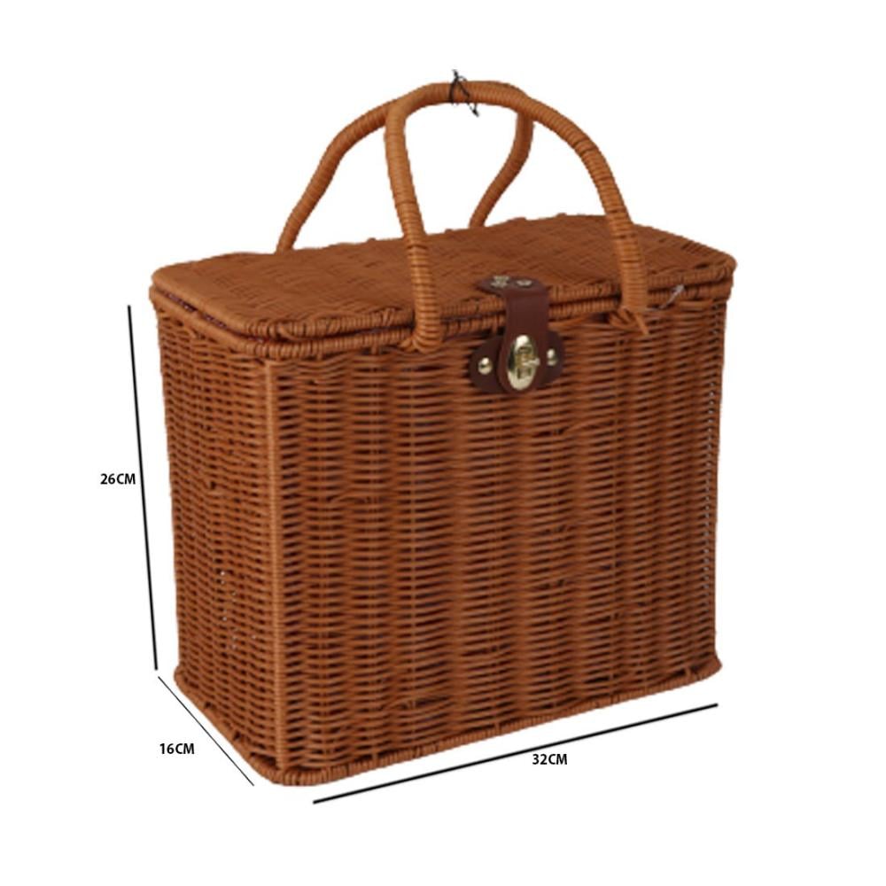 "سلة رحلات خيزران مستطيل مقاس  29سم*19*32سم