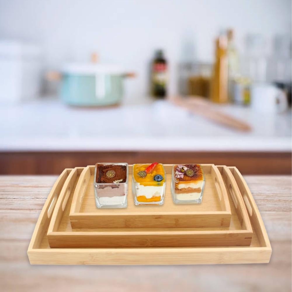 طقم تباسي خشب مستطيل 3ح