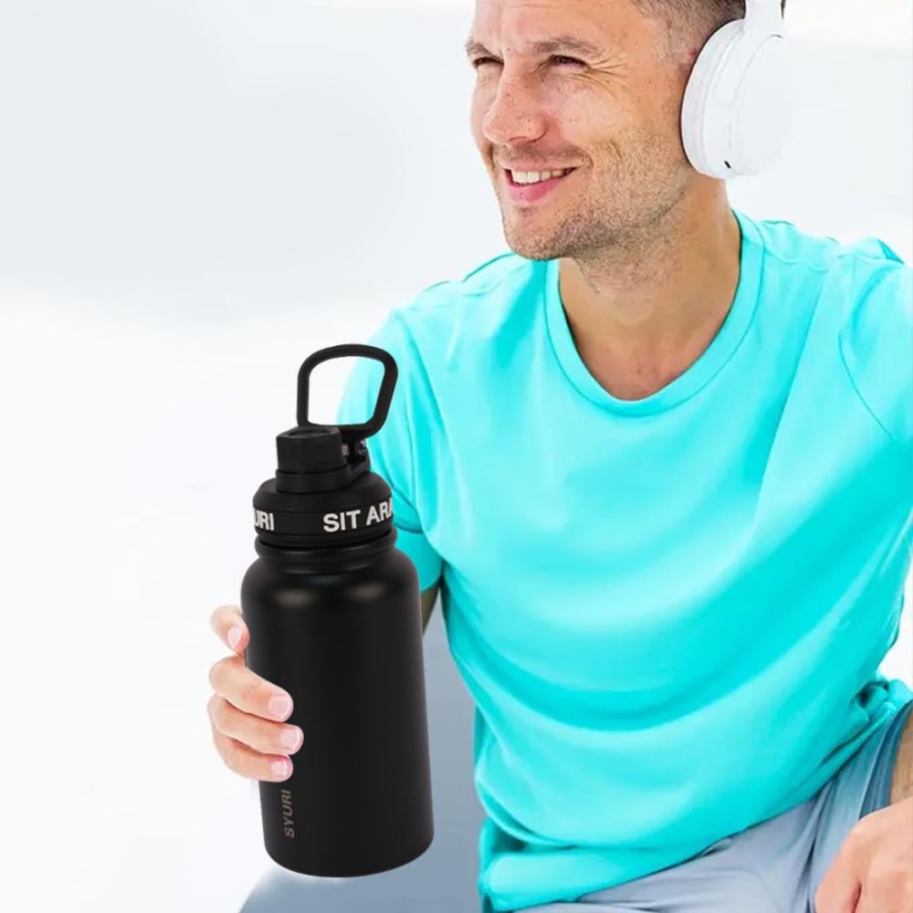 مطارة ماء استيل أسود 600 مل