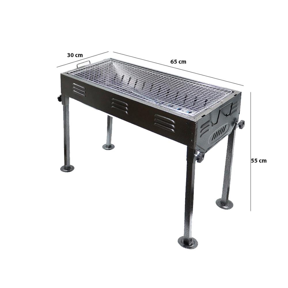 Black Rectangular Iron Grill with Legs