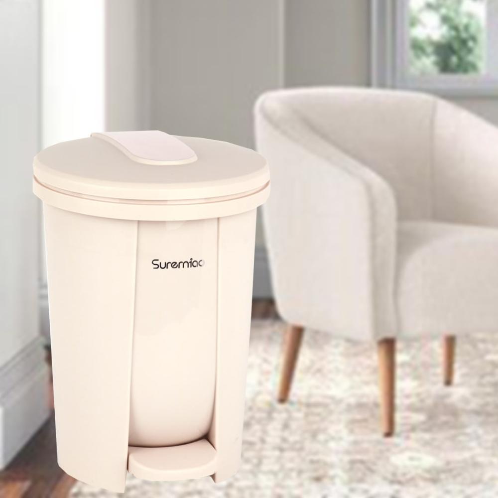 درام مهملات بلاستيك دعاس 37 سم لون بيج