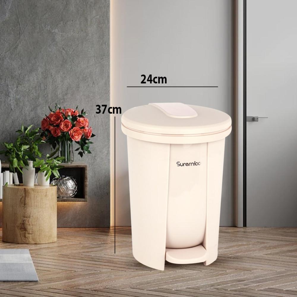 درام مهملات بلاستيك دعاس 37 سم لون بيج