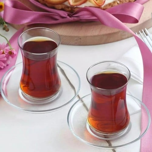 مستر هوم طقم كاسات شاي وقهوة 6 قطع مع صحون، زجاج،...
