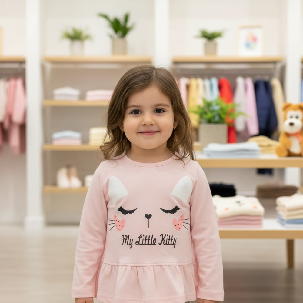 تيشرت بناتي خريفي قطن