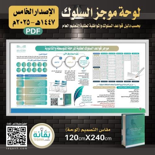 تصميم لوحة موجز قواعد السلوك للمتوسطة والثانوية -...