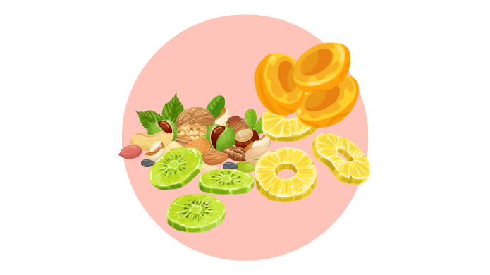 الفواكة المجففة والمكسرات