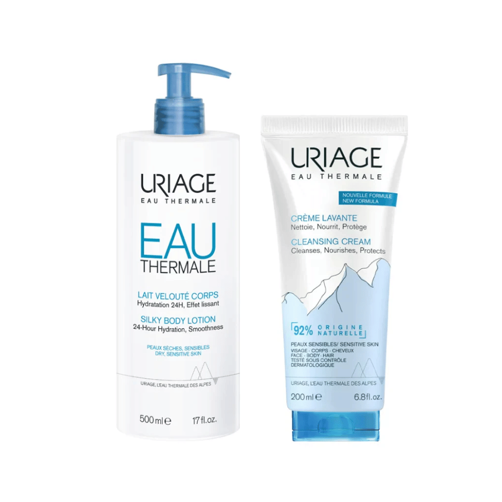 Uriage Silky Body Lotion 500ml + Cleansing Cream 200ml Free