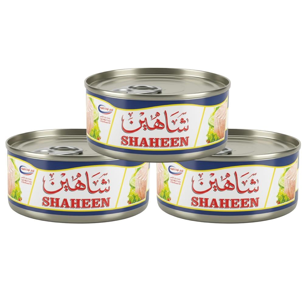 لحم تونة خفيف من شاهين – 3 × 160 جرام