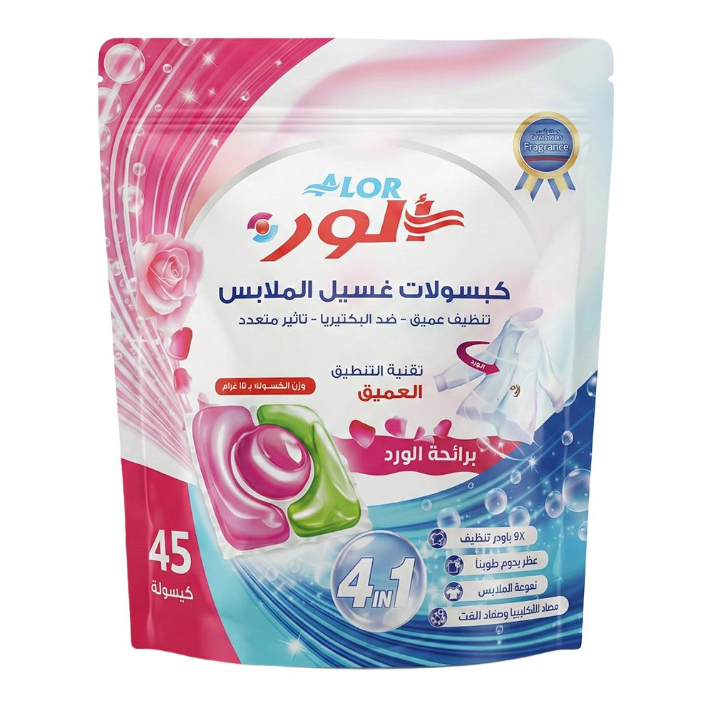 الور كبسولات غسيل الملابس برائحة الورد – 45 كبسولة