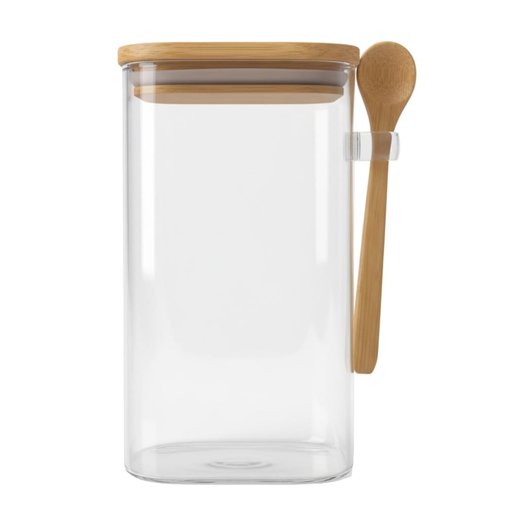 برطمان زجاج بغطاء خشب وملعقة – 950 مل - WS381-2