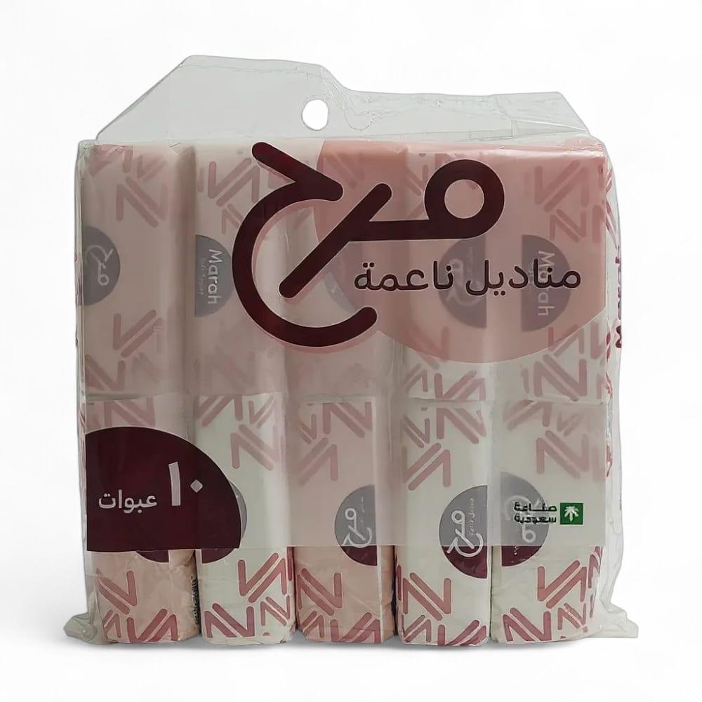 مناديل ناعمة "مرح" – 200 منديل مفرد × 10 عبوات