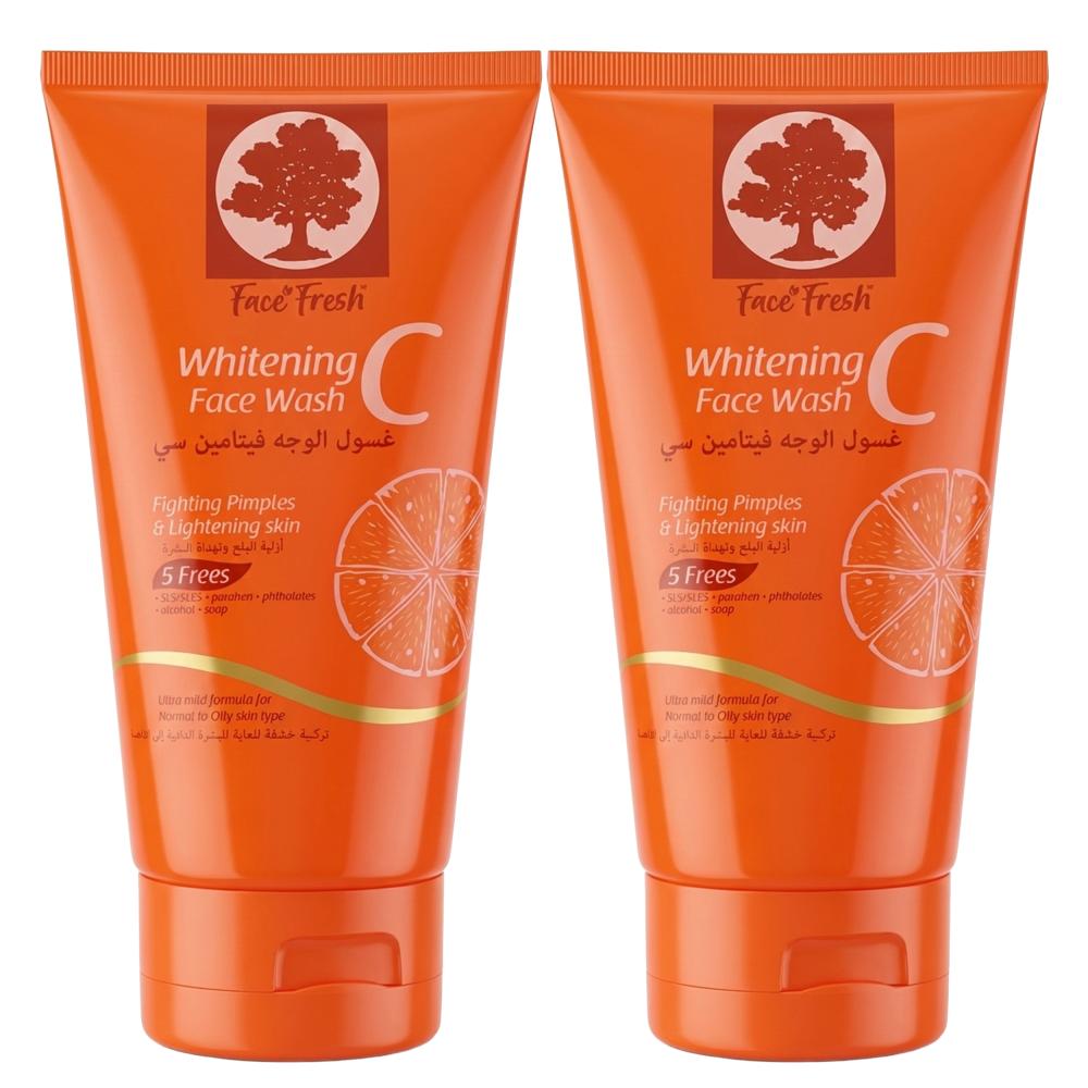 غسول وجه فيتامين سي من فيس فريش - 2 حبة × 150 مل