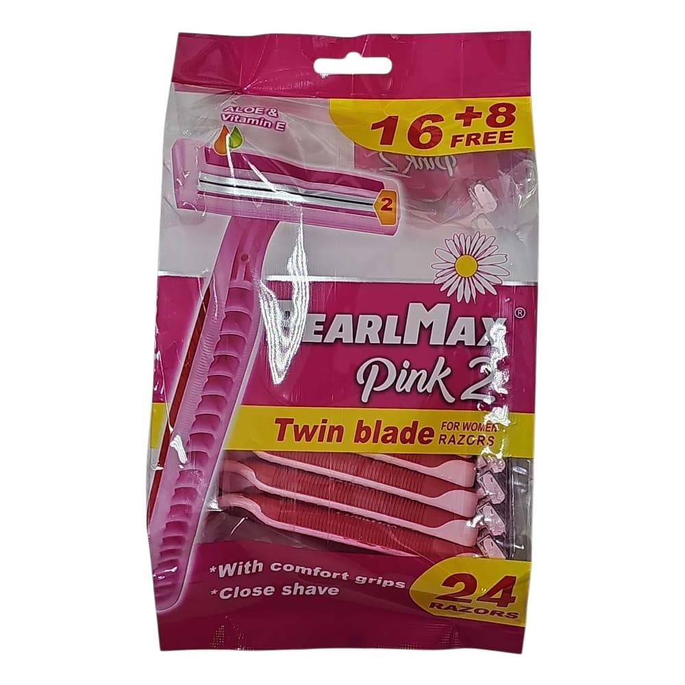 ماكينة حلاقة نسائية ثنائية الشفرات – عبوة 24 (16 + 8 مجانية) | PearlMax