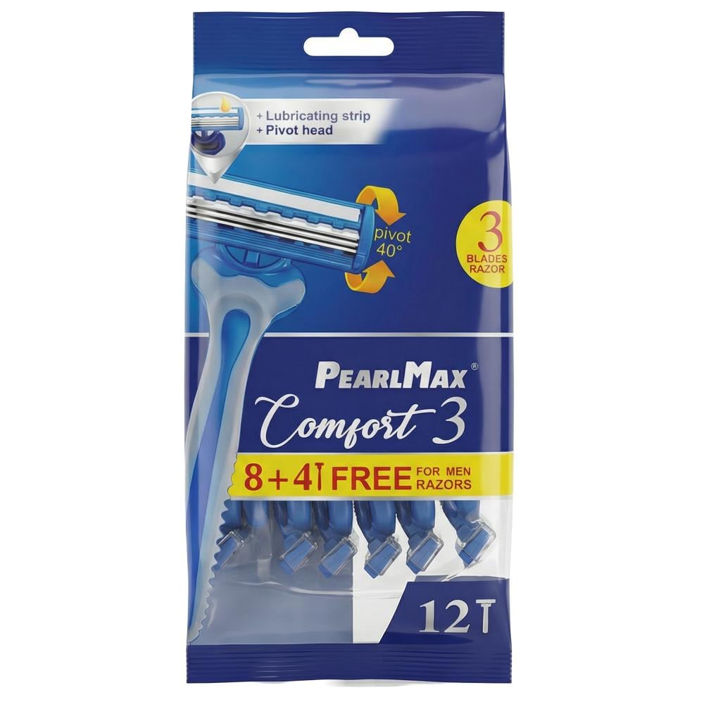 مكائن حلاقة للرجال 3 شفرات من بيرل ماكس كمفرت 3 - 8 + 4 مجانًا