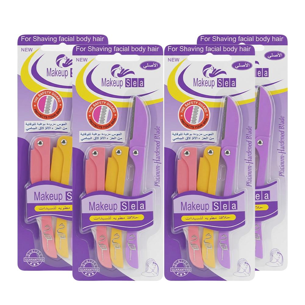 ميك أب سي مكائن حلاقة مطوية للنساء – 4 شدات × 3 حبات
