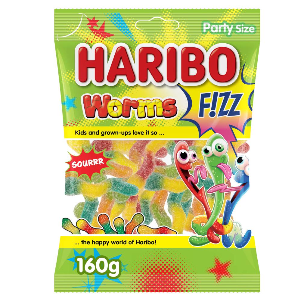 حلوى جيلي وورمز فِز الحامضة من هاريبو – 1 عبوة × 160 جرام
