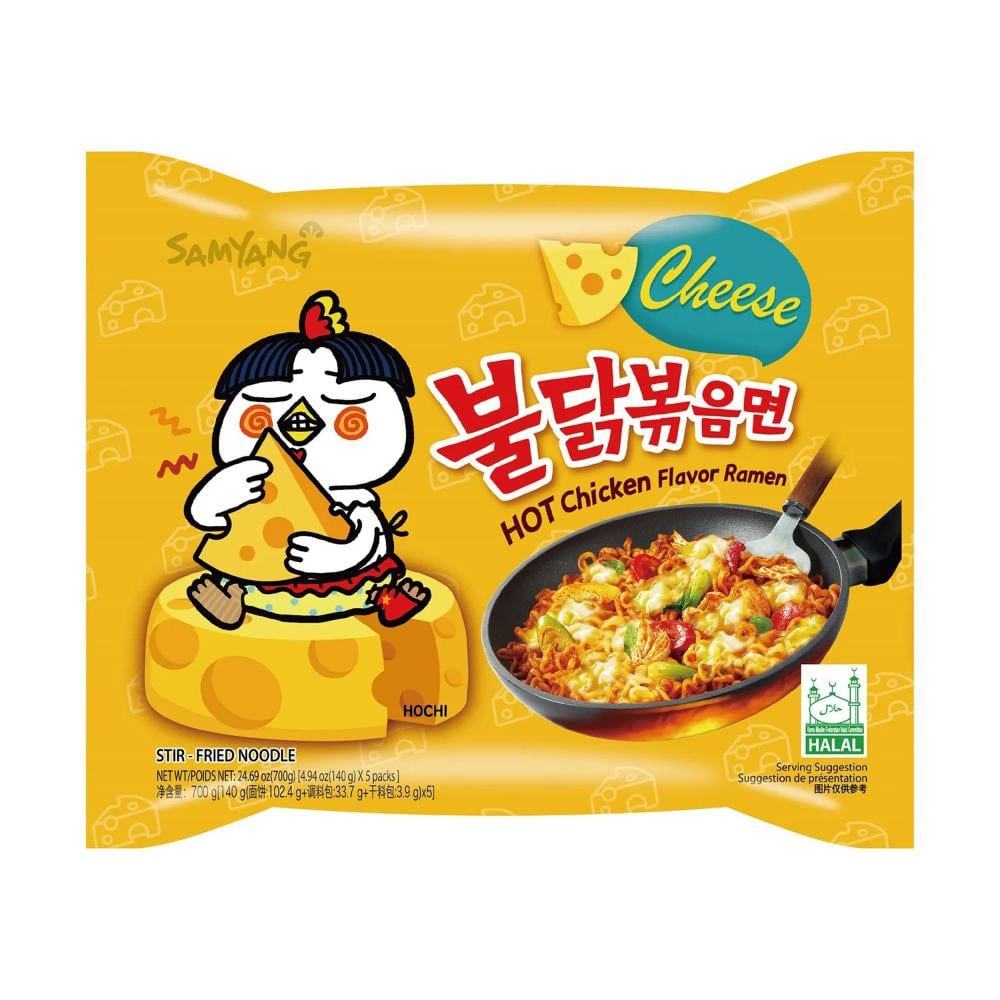 شعيرية مقلية رامين بنكهة الدجاج الحار والجبنة من ساميانغ – 140 جرام