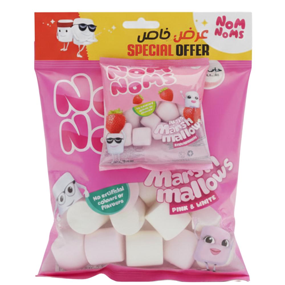 مارشميلو وردي وأحمر من واو – 2 كيس 150 جرام + 22 جرام