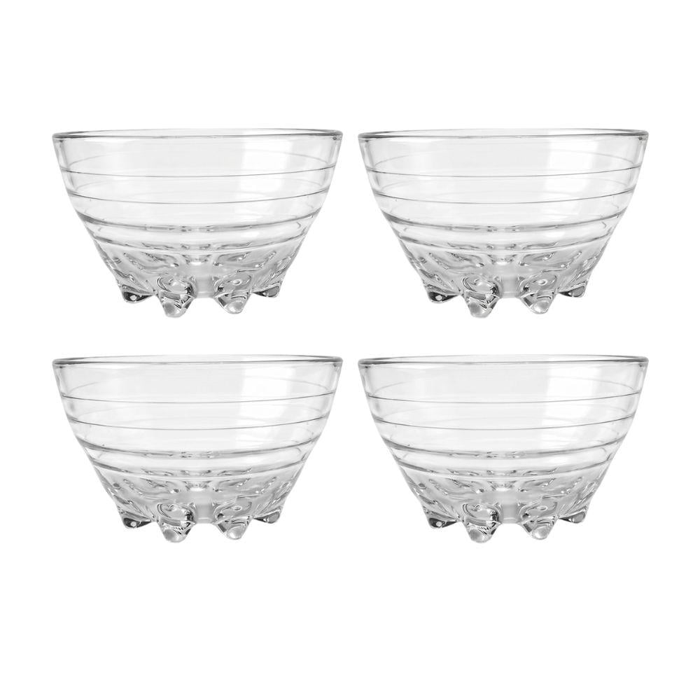 طقم زبادي زجاج دائري – 4 حبات × 300 مل