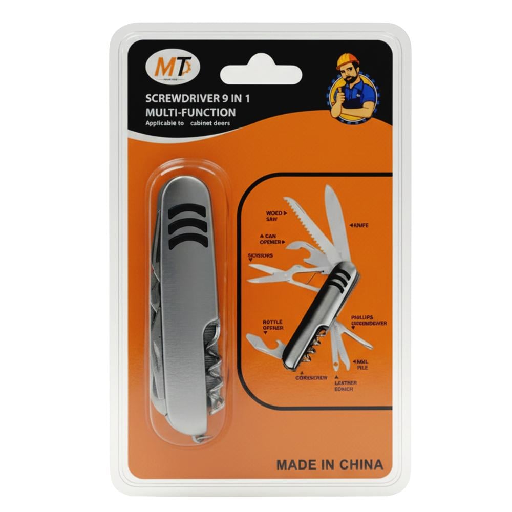 طقم سكاكين ومفكات من إم تي - 9 في 1 - WA-5160