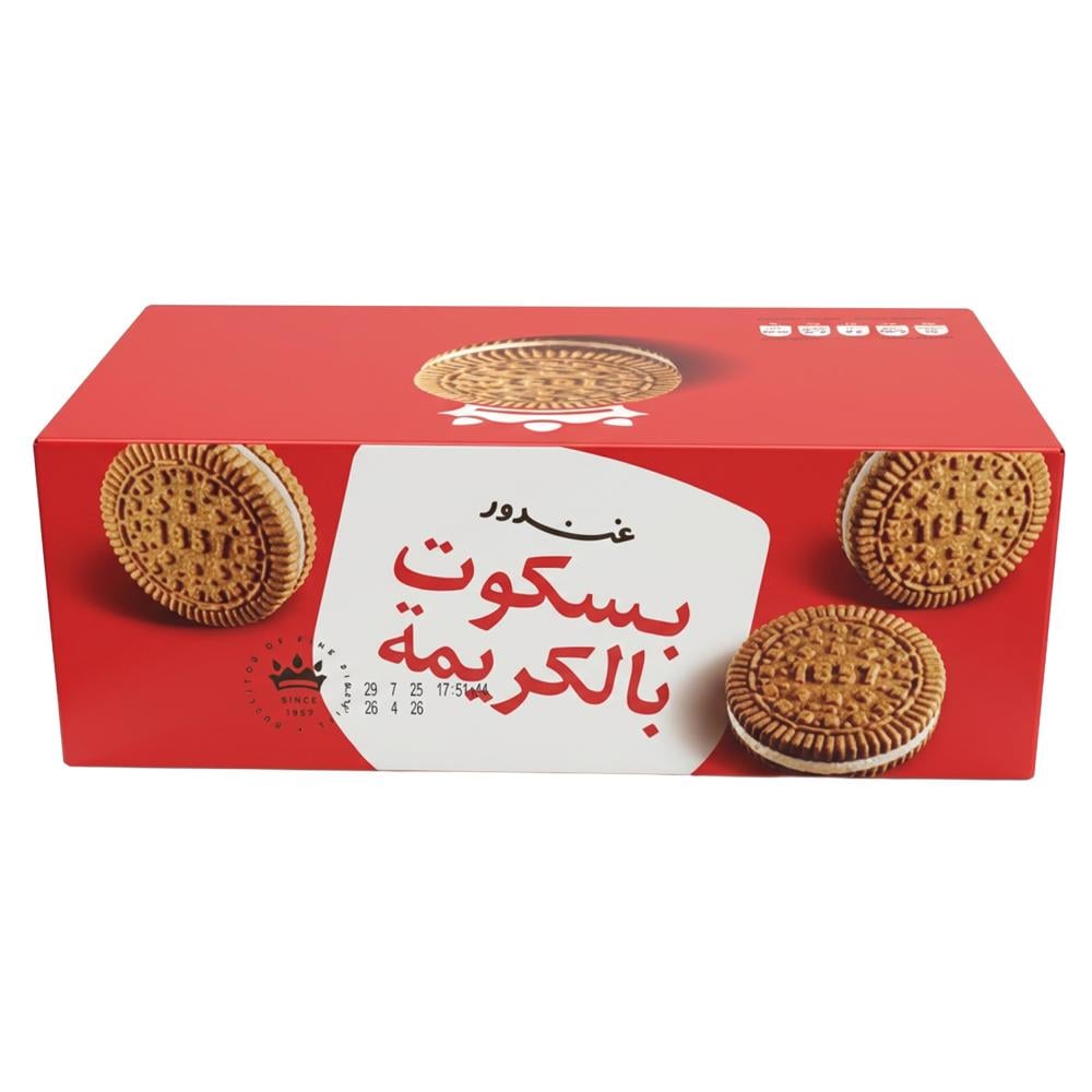 بسكويت بالكريمة من غندور – 1 كرتون × 12 حبة