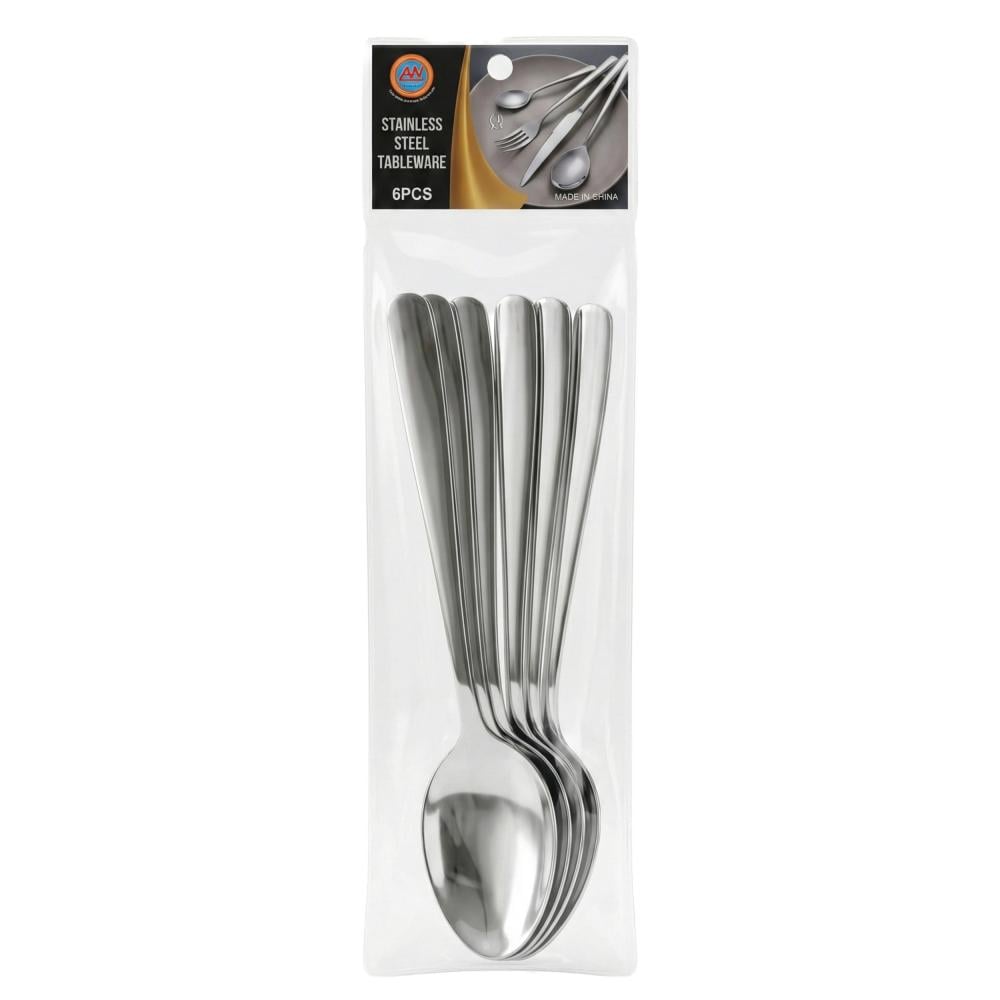 طقم ملاعق أكل ستانلس ستيل – 6 حبات - AL-10386-6