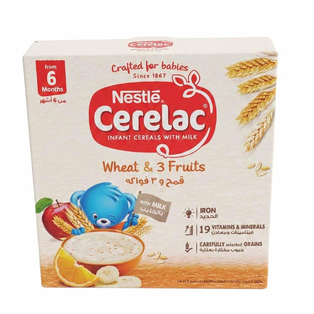 نستله سيريلاك قمح و 3 فواكه بالحليب - 125 جرام