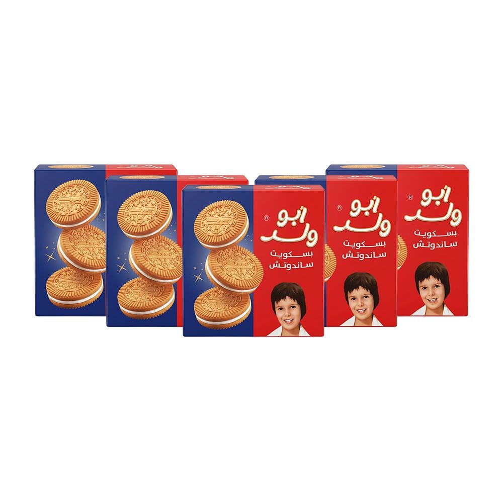 تيشوب بسكويت زبدة أبو ولد – 5 عبوات × 90 جم