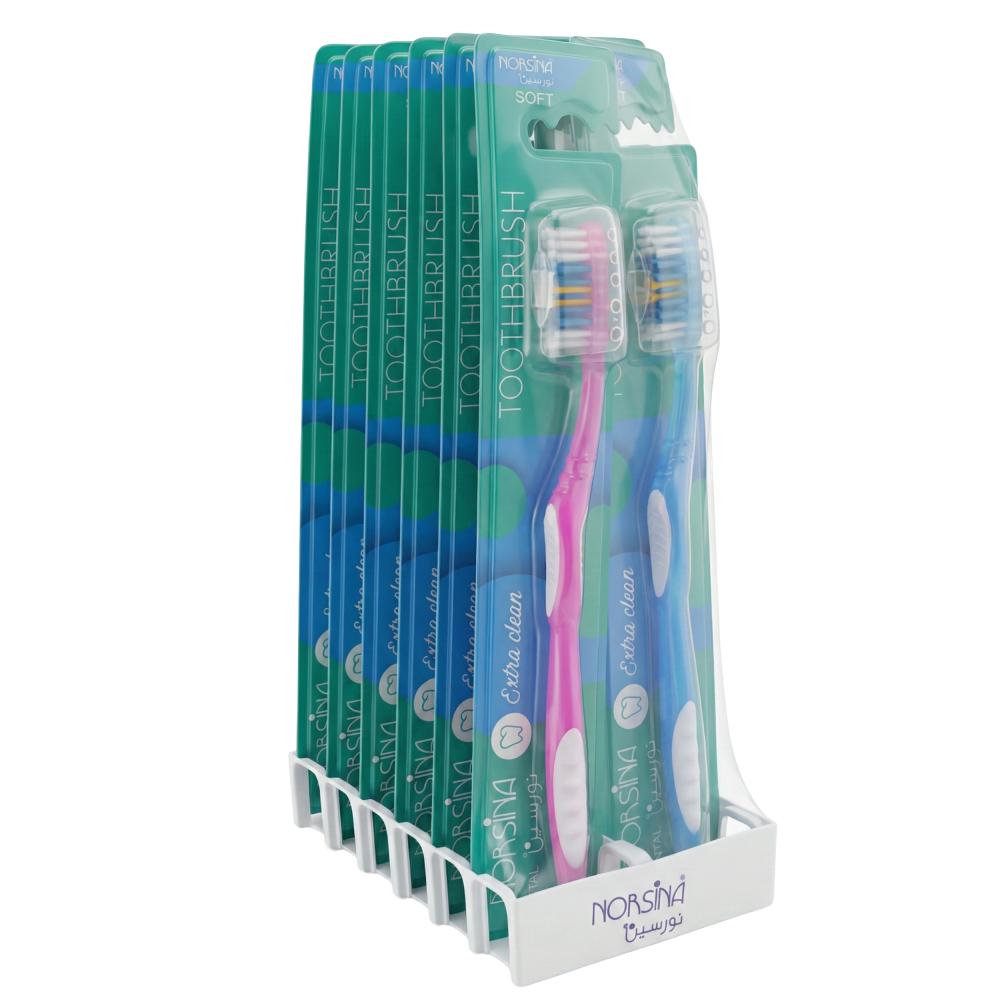 طقم فرشاة اسنان اكستر كلين ناعمة 12 حبة من نورسين