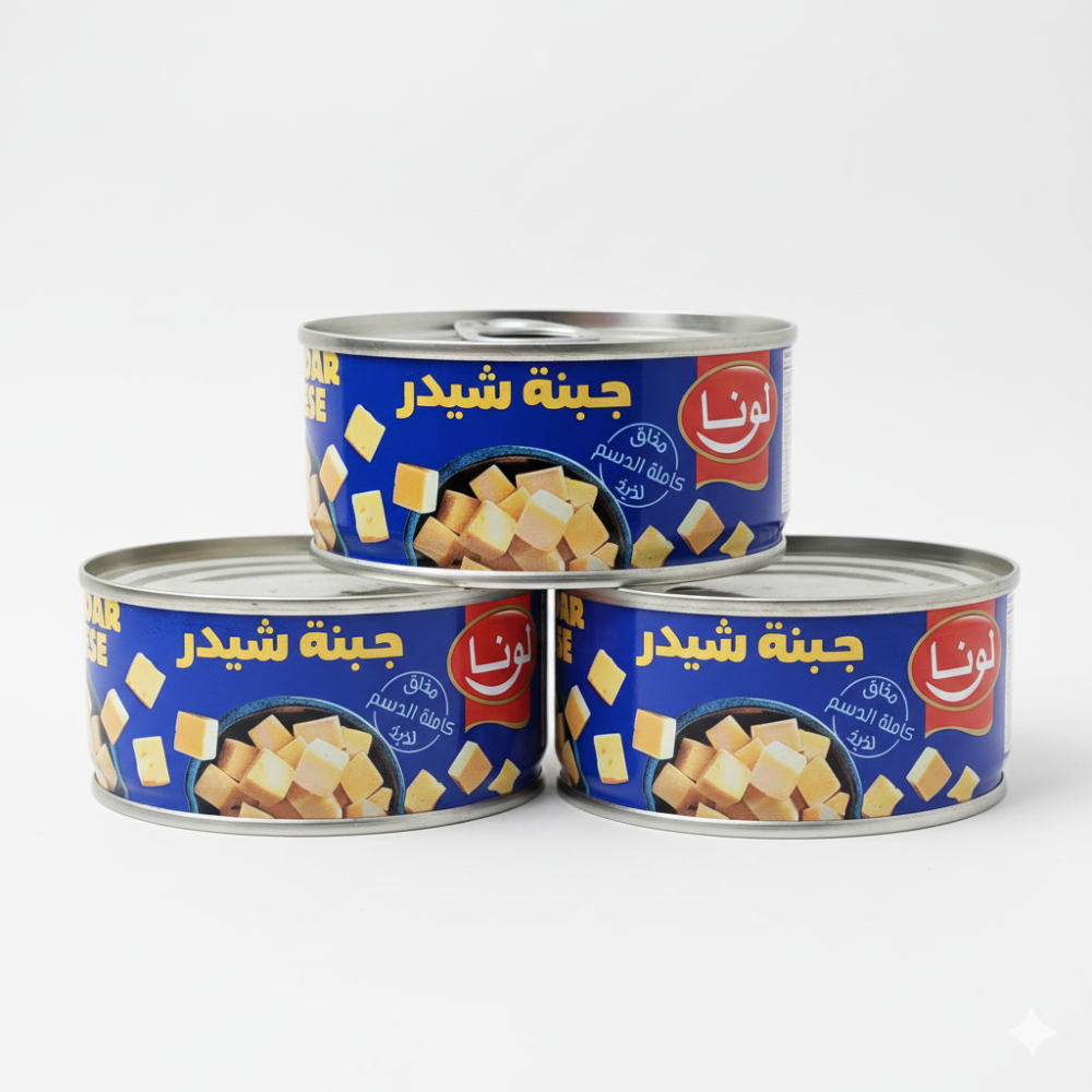 جبنة شيدر مطبوخة من لونا – 3 عبوات × 113 جرام
