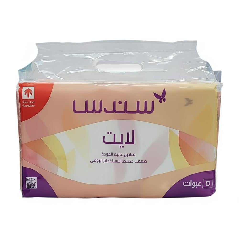 مناديل وجه – من سندس – 5 عبوات × 180 منديل مزدوج