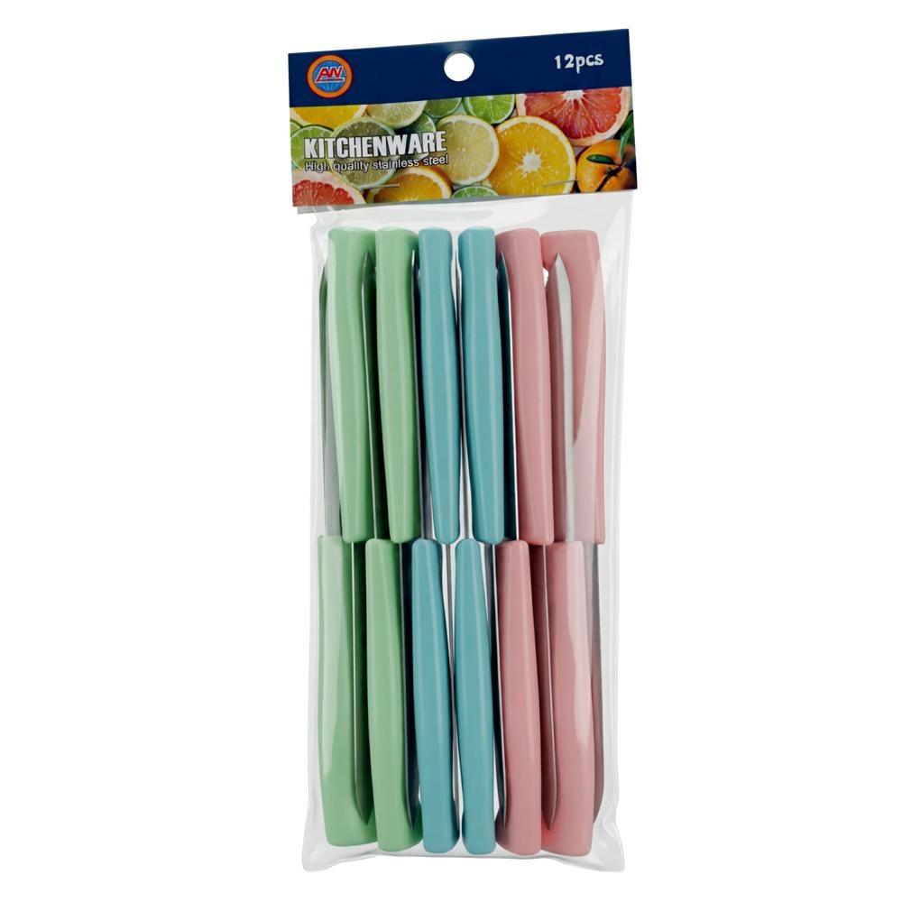 طقم سكاكين فواكه منشار وسط ملونة – 12 حبة - AL-10416-8