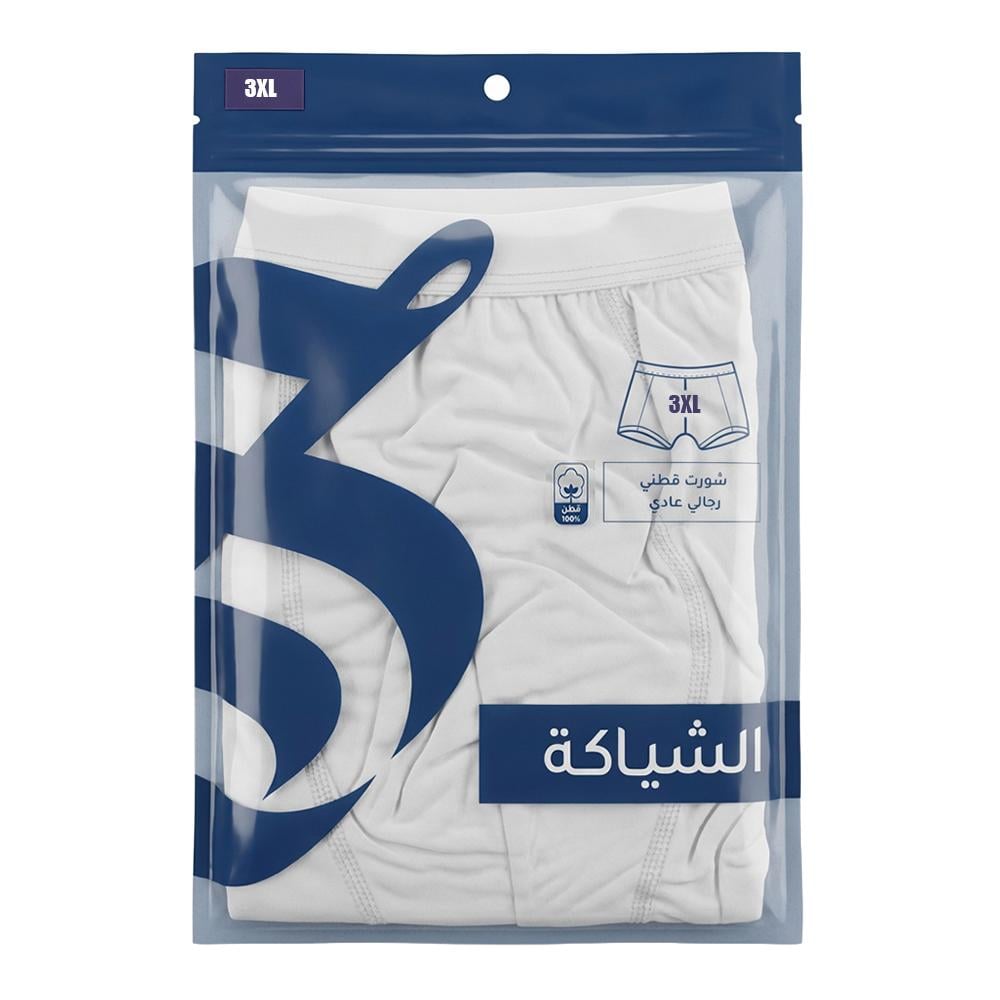 الشياكة شورت قطني رجالي عادي مقاس - 3XL