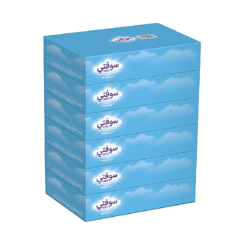 مناديل وجه ناعمة – من سوفي – 6 عبوات × 70 منديل طبقتين