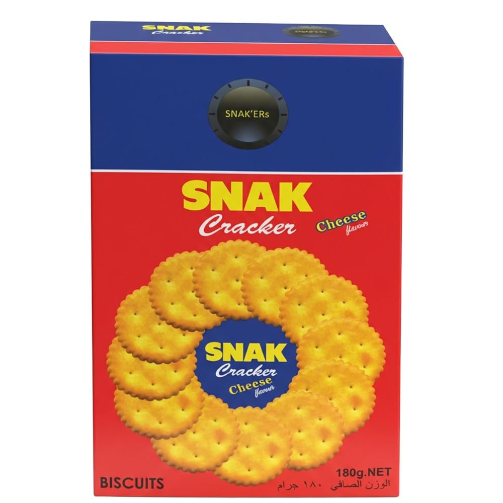 بسكويت مالح سناك كراكر بنكهة الجبن من سناكرز – 180 جرام