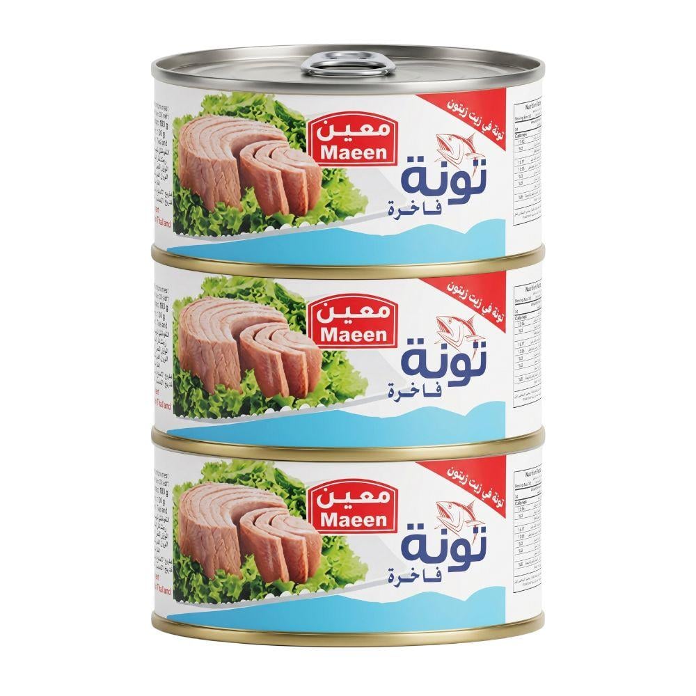 معين تونة فاخرة لحم تونا خفيف – 3 حبات × 85 جرام
