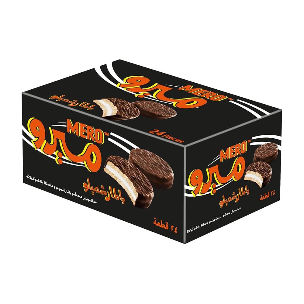 ميرو بسكويت محشو بالمارشميلو ومغطى بالشوكولاتة – 1 باكت × 24 حبة