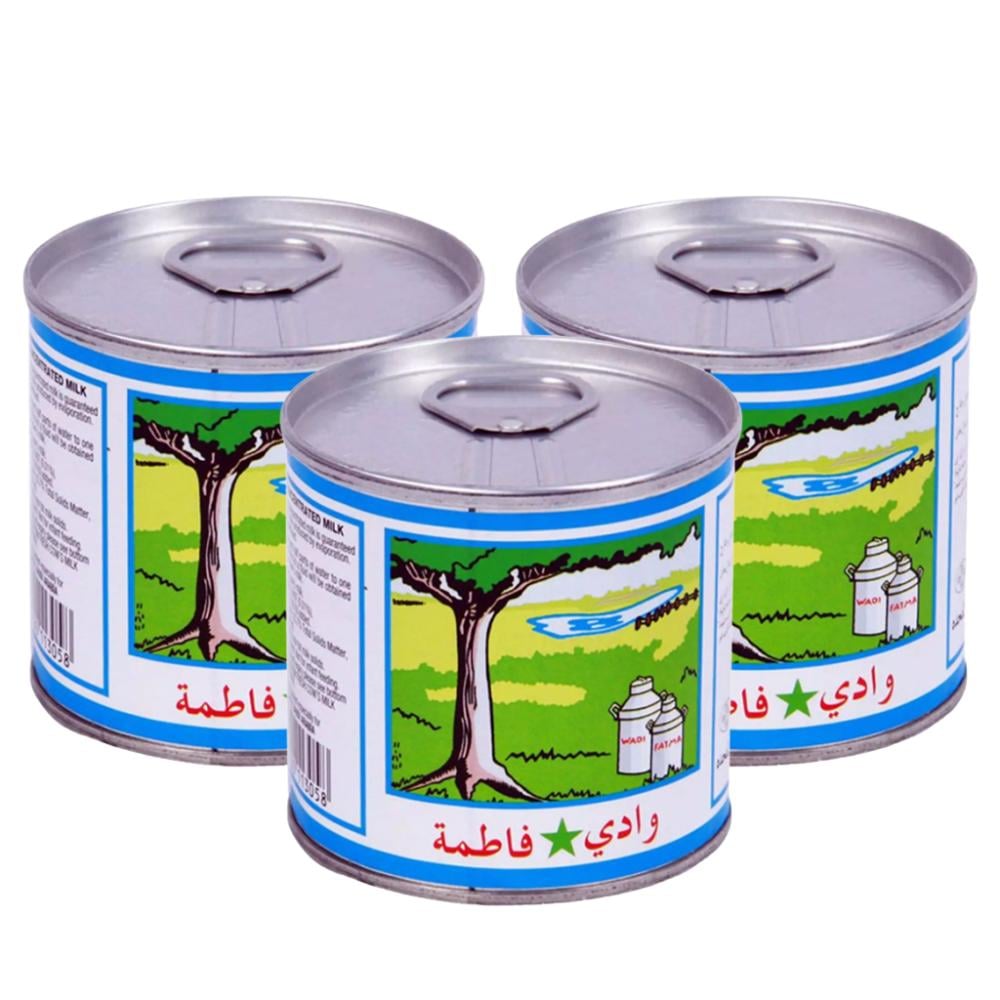 حليب مبخر كامل الدسم من وادي فاطمة – 3 × 170 جرام