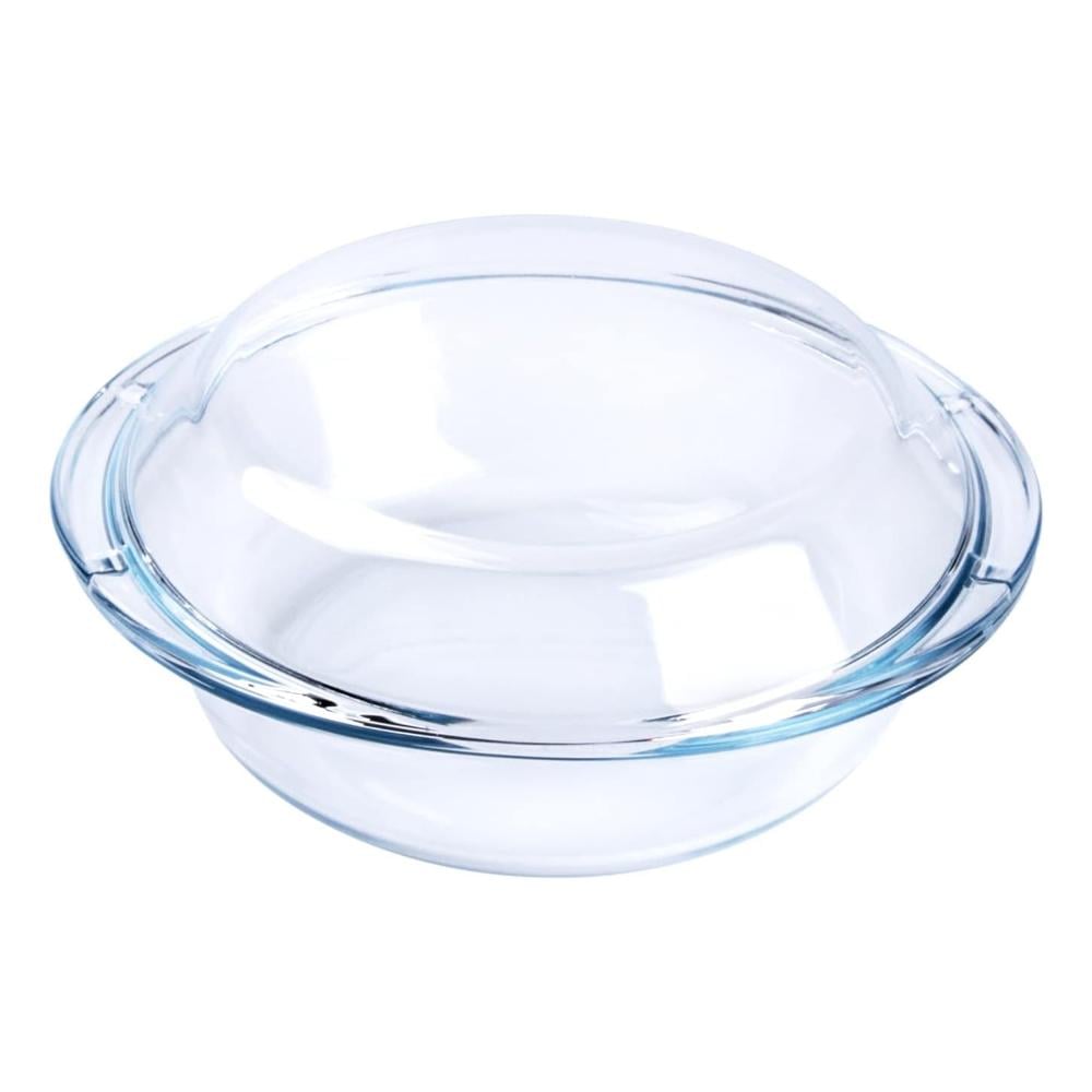صينية فرن زجاج بايركس بغطاء دائري مقاومه للحرارة - 1 لتر - WS520
