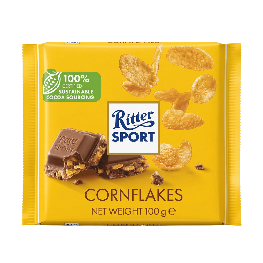 ريتر سبورت شوكولاتة الحليب مع رقائق الذرة – 100 جرام