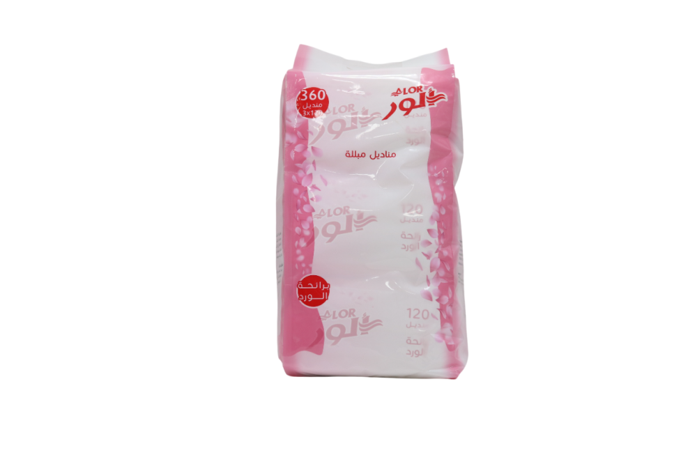مناديل مبلله برائحة الورد 3x120 من الور WS-408