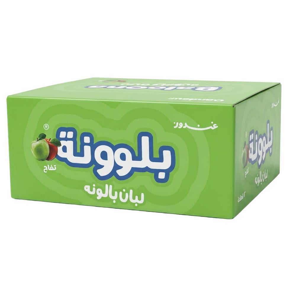 لبان بلونة بنكهة التفاح من غندور - 1 كرتون × 12 حبة