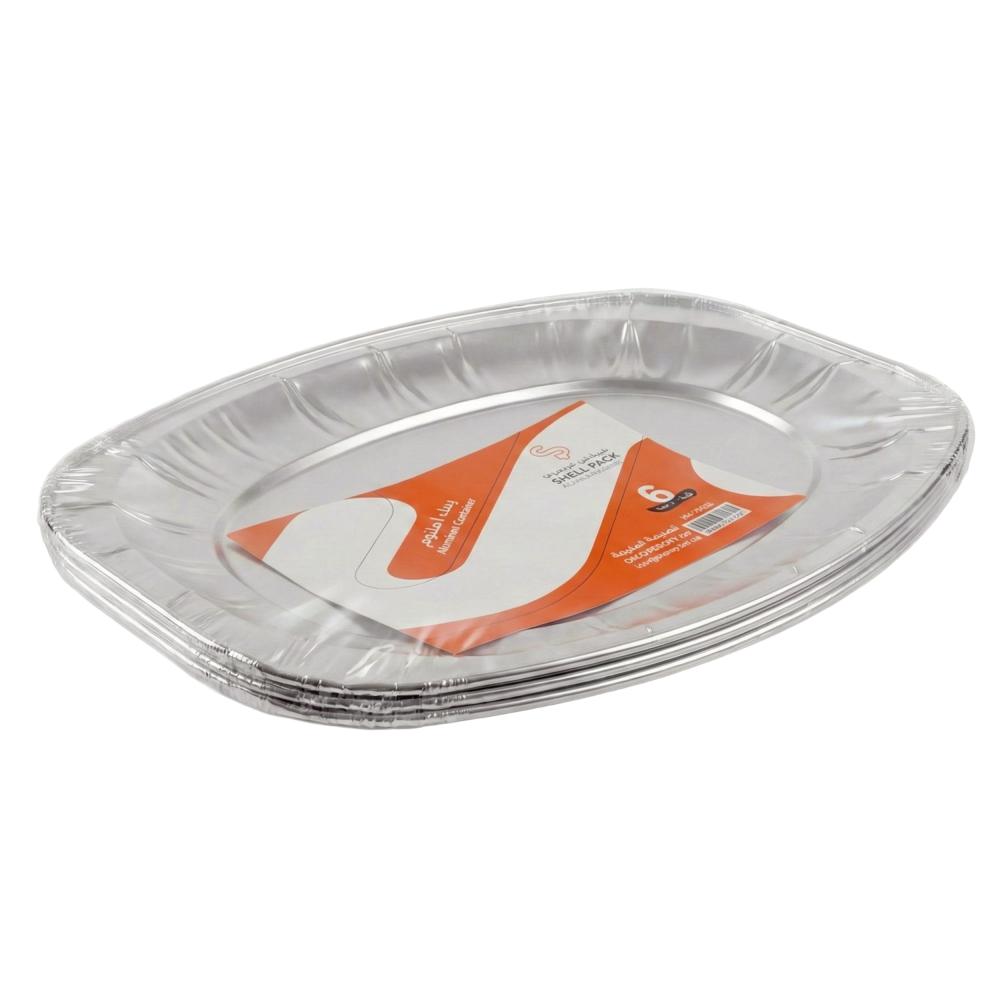 صحون ألومنيوم مستطيل من شيل باك – 6 حبات - AF1009 S