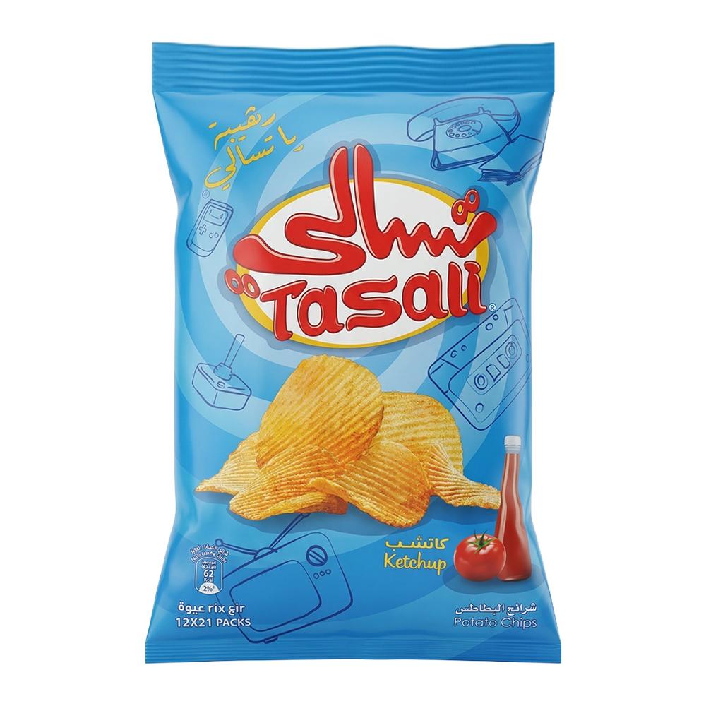 تسالي شرائح البطاطس بنكهة الكاتشب - 1 كيس × 21 حبة