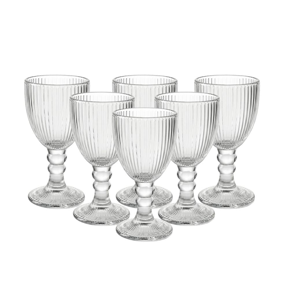 طقم كاسات زجاج ميني بقاعدة – 6 حبات × 75 مل